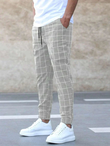 Matthew™ -  Elegant trousers with grid Pattern