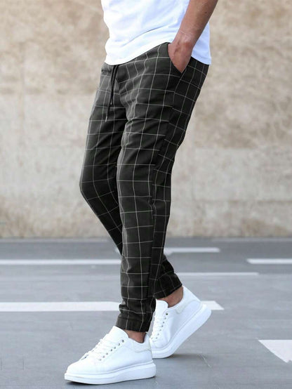 Matthew™ -  Elegant trousers with grid Pattern