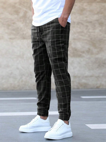 Matthew™ -  Elegant trousers with grid Pattern