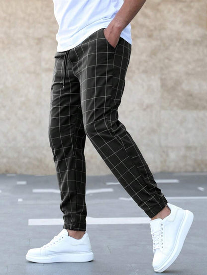 Matthew™ -  Elegant trousers with grid Pattern