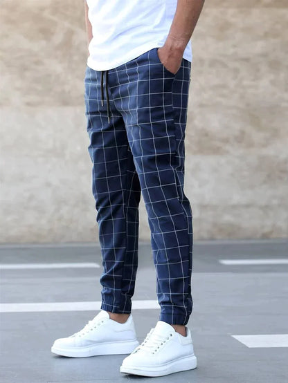 Matthew™ -  Elegant trousers with grid Pattern