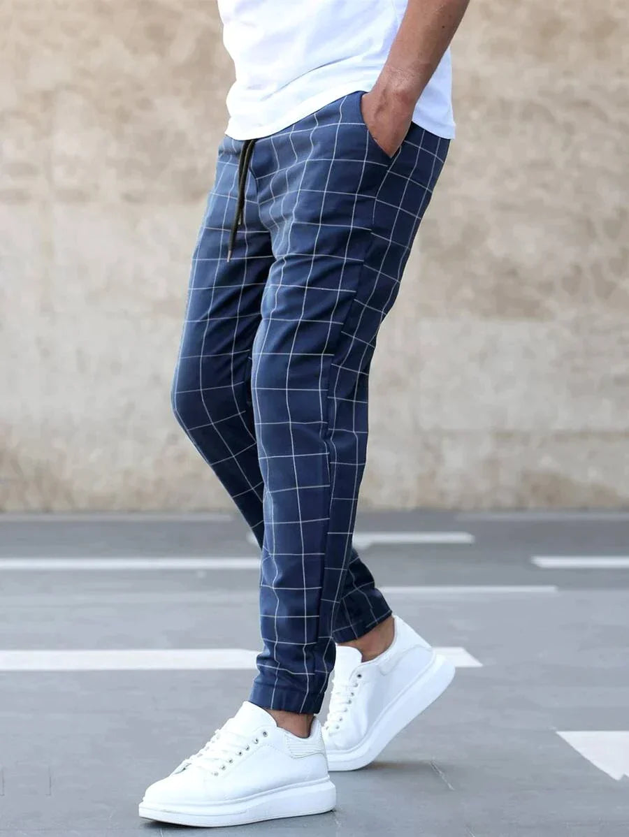 Matthew™ -  Elegant trousers with grid Pattern